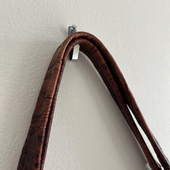 Brahmin Toasted Almond Shoulder  Croc Handbag Jacqueline Purse Bag Vintage - Picture 6 of 14